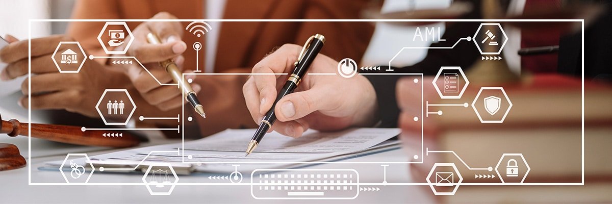 advogados-lendo-documento-com-simbolos-tecnologicos-em-volta